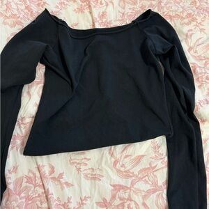 Brandy Melville Black Off-Shoulder Top